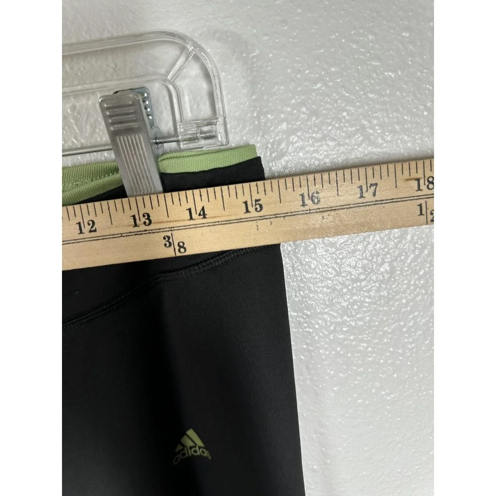 Adidas Capris Pants Womens Medium‎ Black Green Athletic Running Yoga Stretch